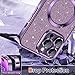 Hython for iPhone 14 Pro Max Case Glitter, Clear Magnetic Phone Cases with Camera Lens Protector [Compatible with MagSafe] Bling Sparkle Plating Soft TPU Slim Shockproof Protective Cover Women-Purple