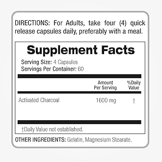 FITO MEDIC'S Lab | Activated Charcoal Pills| 1600 mg per Serving | 240 Caps | Activated Charcoal | Ultra high Absorption, s.
