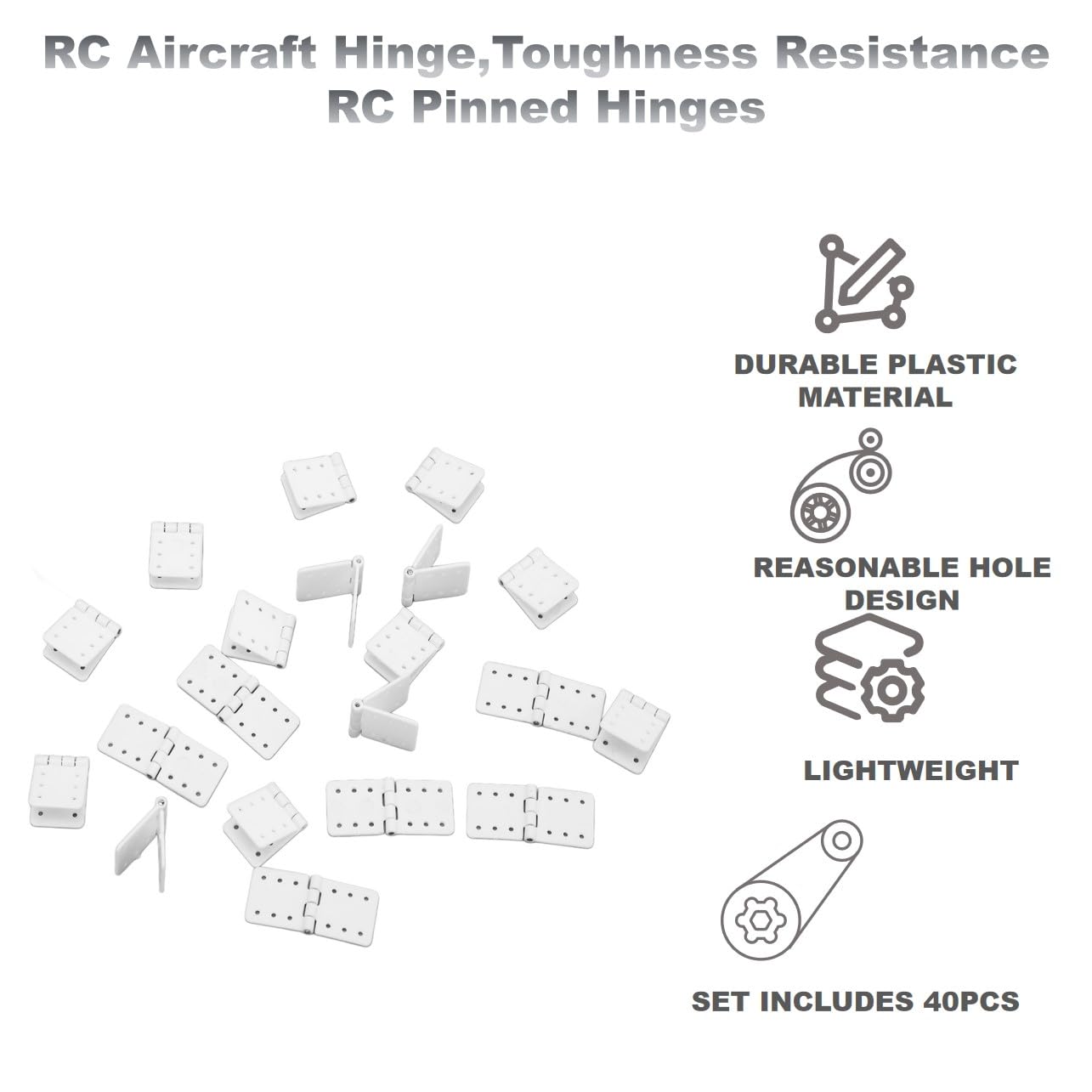 RC Aircraft Hinge and RC Pinned Hinges for Fixed-wing Planes, Tough, Corrosion & Oxidation Resistant - Image 2