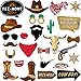 Blulu 26 Pieces Cowboy Western Photo Booth Props Kit Party Decorations Selfie Props for Western Theme Party Favors Supplies