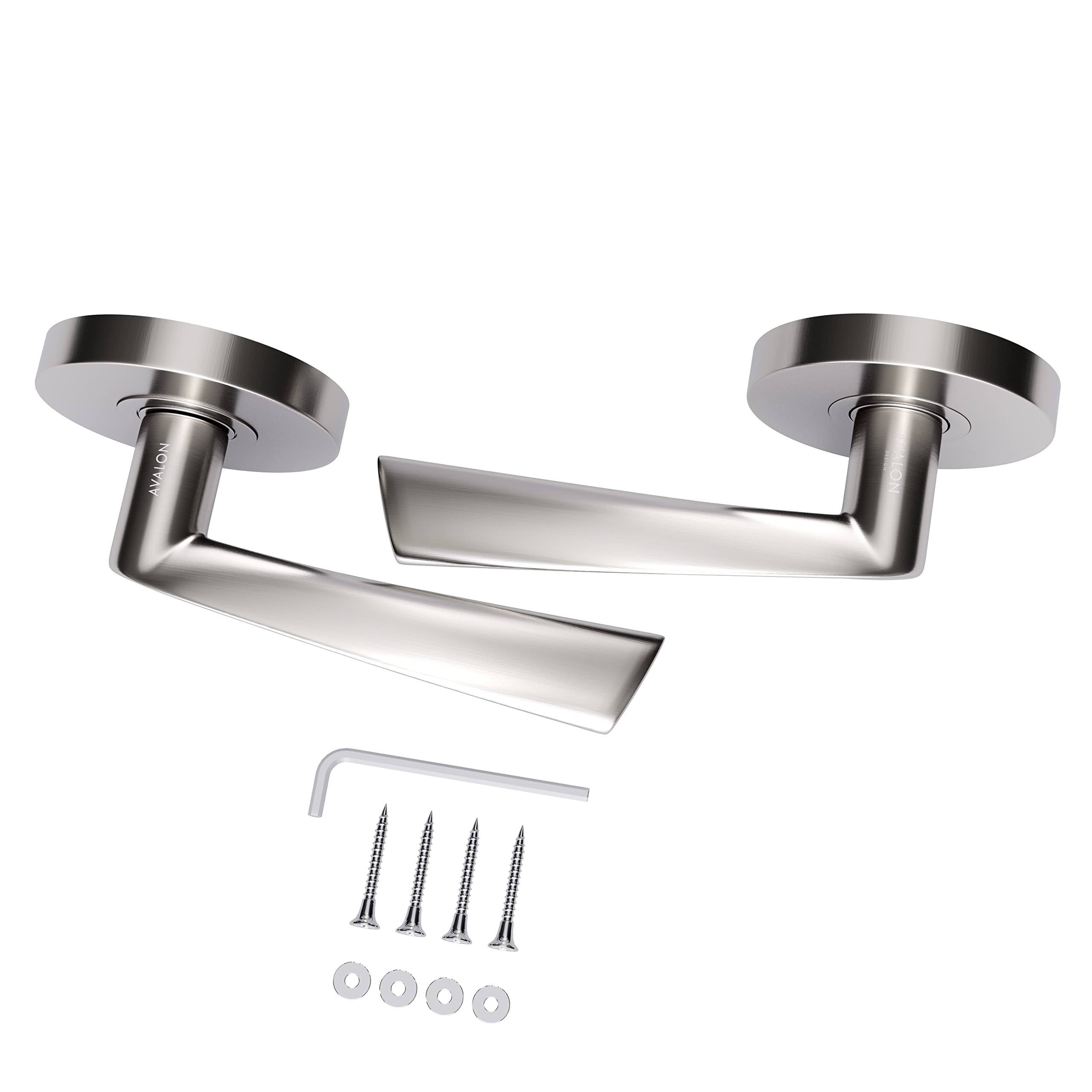 Avalon 0581 - Dummy (French Closet) Door Handles NO Latch Mechanism in Satin Nickel Finish (Set of 2)