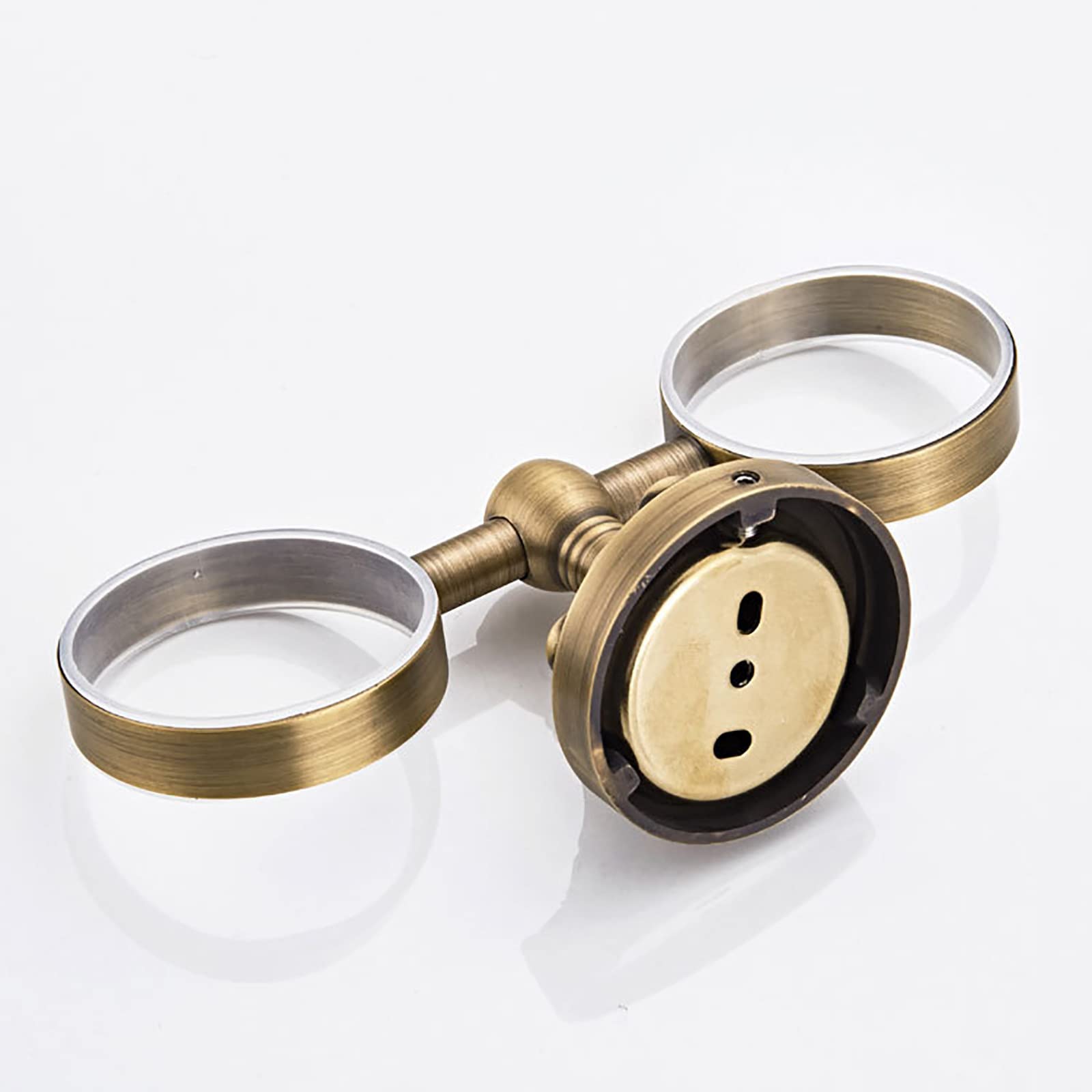 Porta Spazzolino Elettrico, Porta Spazzolino Parete Modelli di Coppia, Porta Spazzolini Bagno in Ottone per Tutti i Tipi di spazzolino da Denti, Multifunzione Accessori Bagno Antico Oro