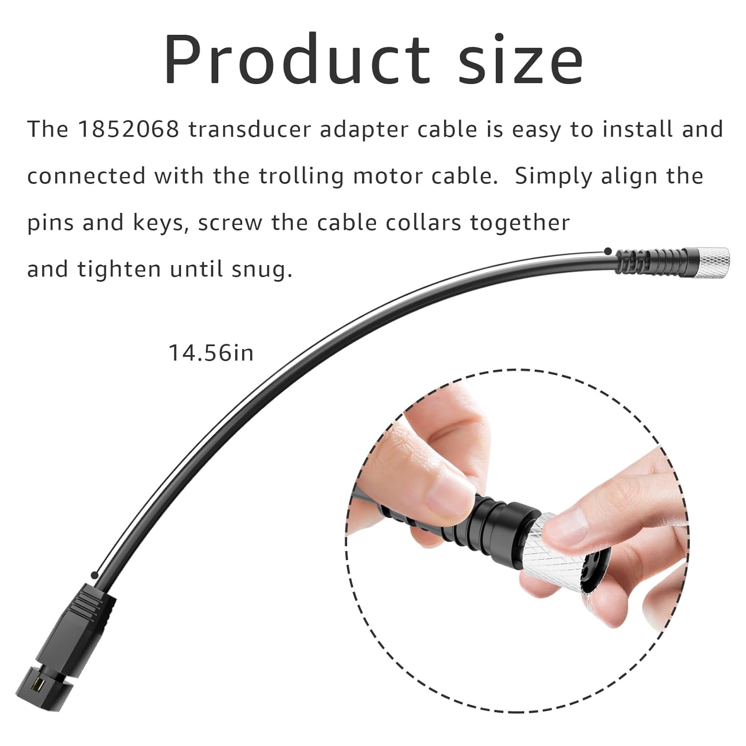 Replacement for 1852068 7-Pin Transducer Adapter Cable Compatible with Humminbird Fish Finder, Minn Kota Universal Sonar 2 (US2) Transducer, MKR-US2-8 Hum 7-Pin Transducer, 16 Inches (2Pcs)