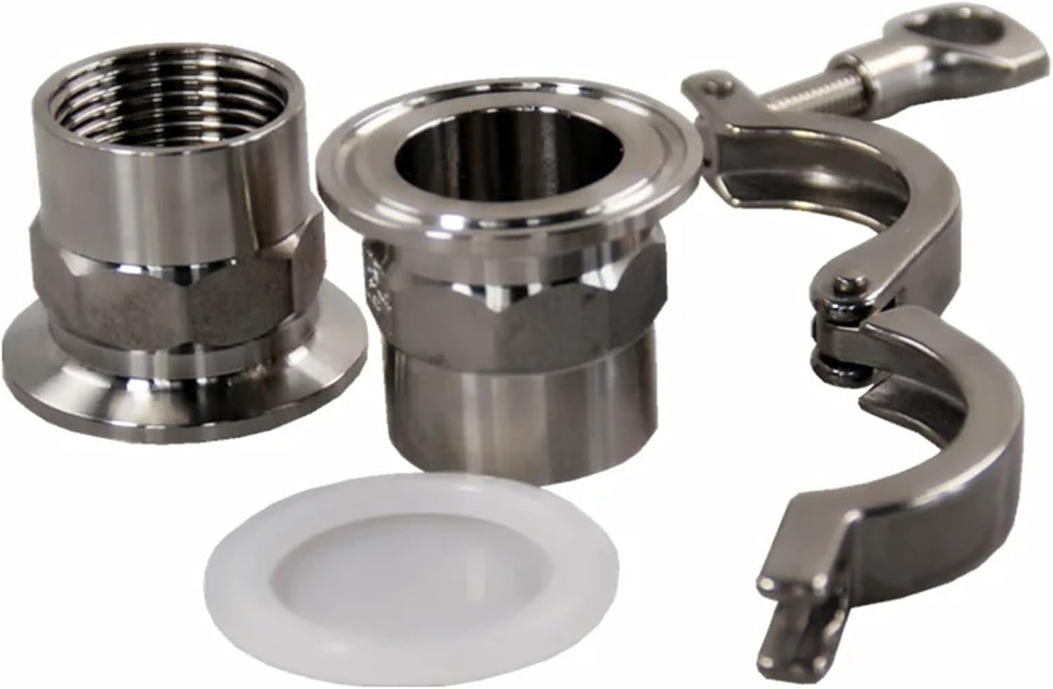 1/2"から2"トライクランプカバースレッドフェルールアダプターステンレススチールSS304、シリコンガスケットパイ