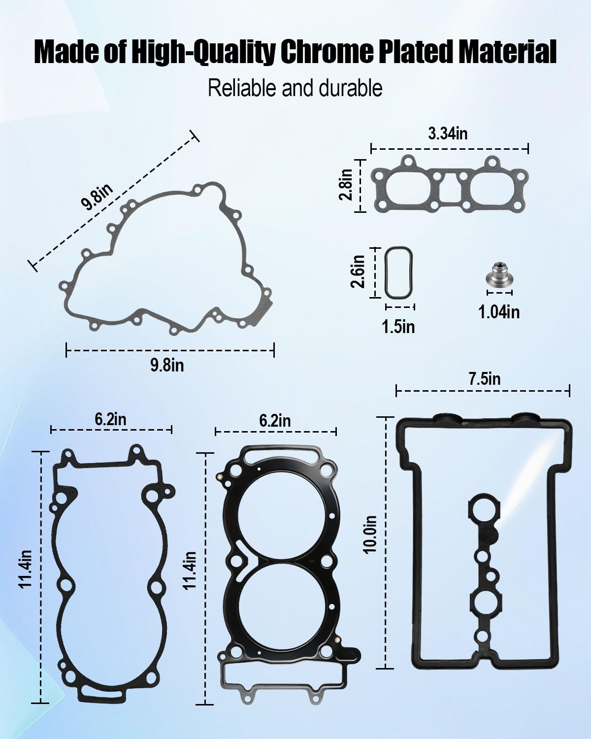 Engine Cylinder Head Gasket Kit Fit for Polaris Ranger RZR General ACE 900 1000 RS1 2013-2024, Engine Rebuild Gasket & Oil Seal Kit Replace 5814160 5813758