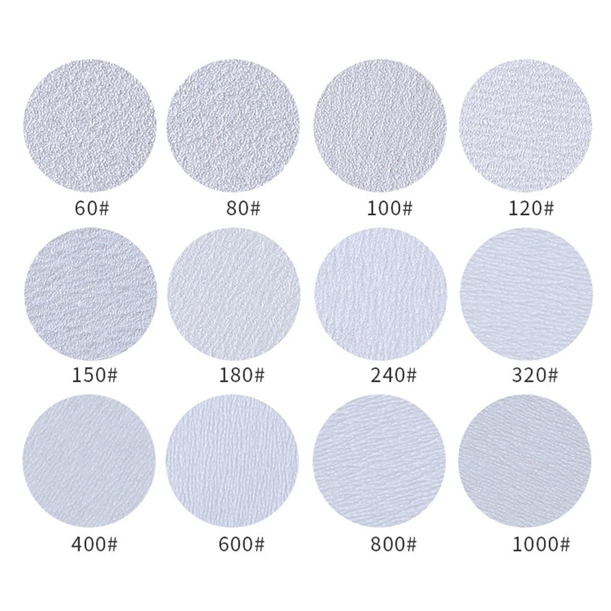 Zestaw 100 szt. tarcz szlifierskich - papier ścierny 3" 4" 5" 7" 9" do szlifowania na mokro i na sucho, ziarnistość 60-1000(80grit 7")