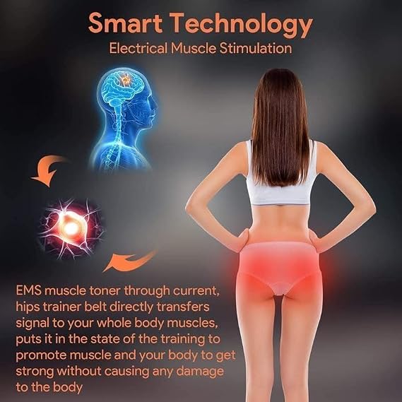 EMS Glute Trainer Electric Buttock Aluminum Sheet Muscle Stimulator EMS Buttock Toner with 6 Modes 10 Intensities Helps Lift, Shape, Tighten Butt for Women Men