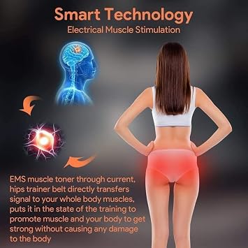 EMS Glute Trainer Electric Buttock Aluminum Sheet Muscle Stimulator EMS Buttock Toner with 6 Modes 10 Intensities Helps Lift, Shape, Tighten Butt for Women Men