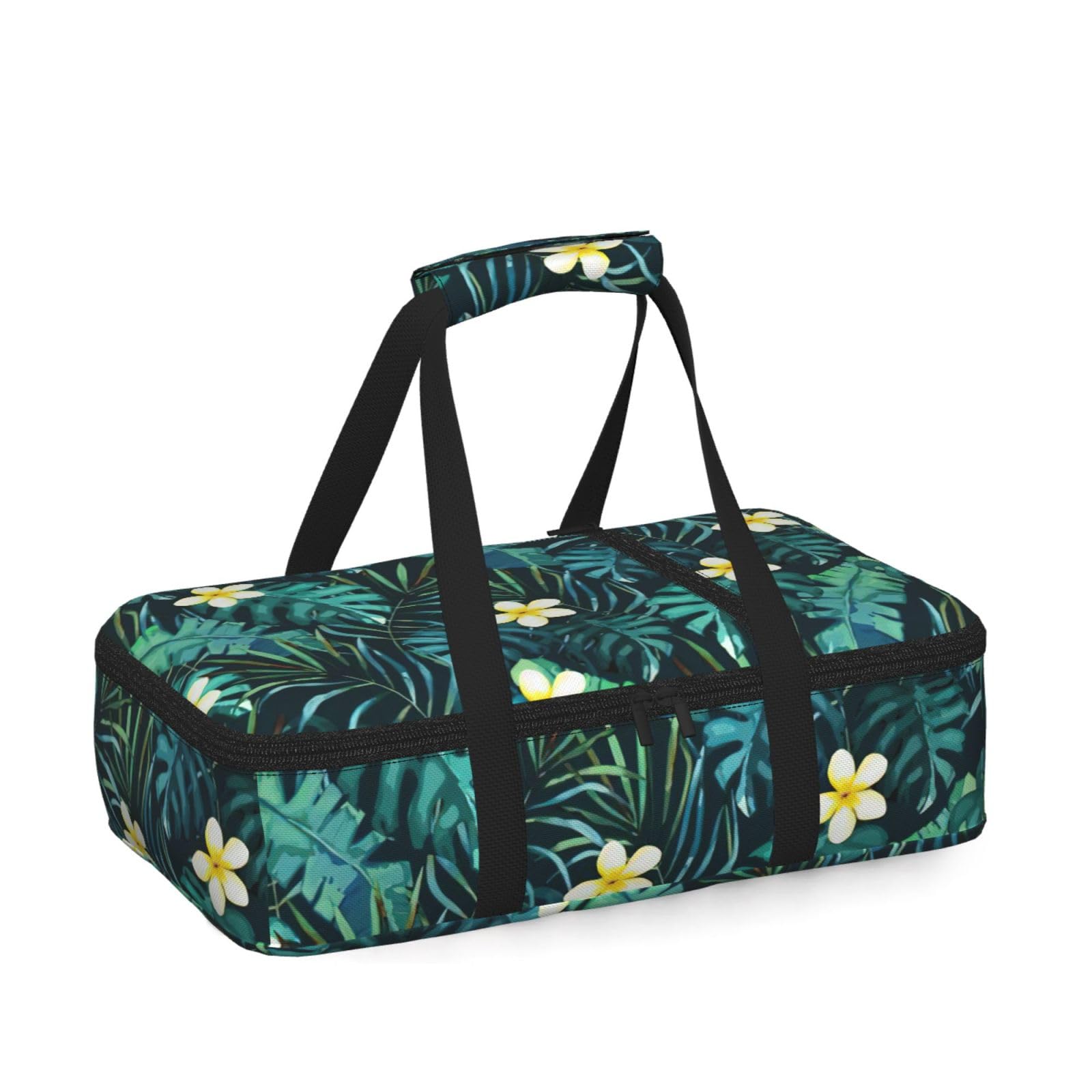 Hawaiian Print Insulated Thermal Food Storage Bag Daily Reusable Picnic Tote Lunch Box Home