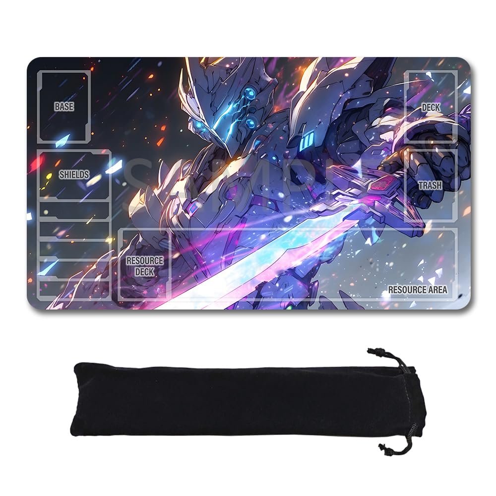 GCG Playmats with Zones - 24"x14" Unofficial GCG Card Game Mat New Player Compatible TCG Player Include Storage Bag (GAODA (2)-Zone)