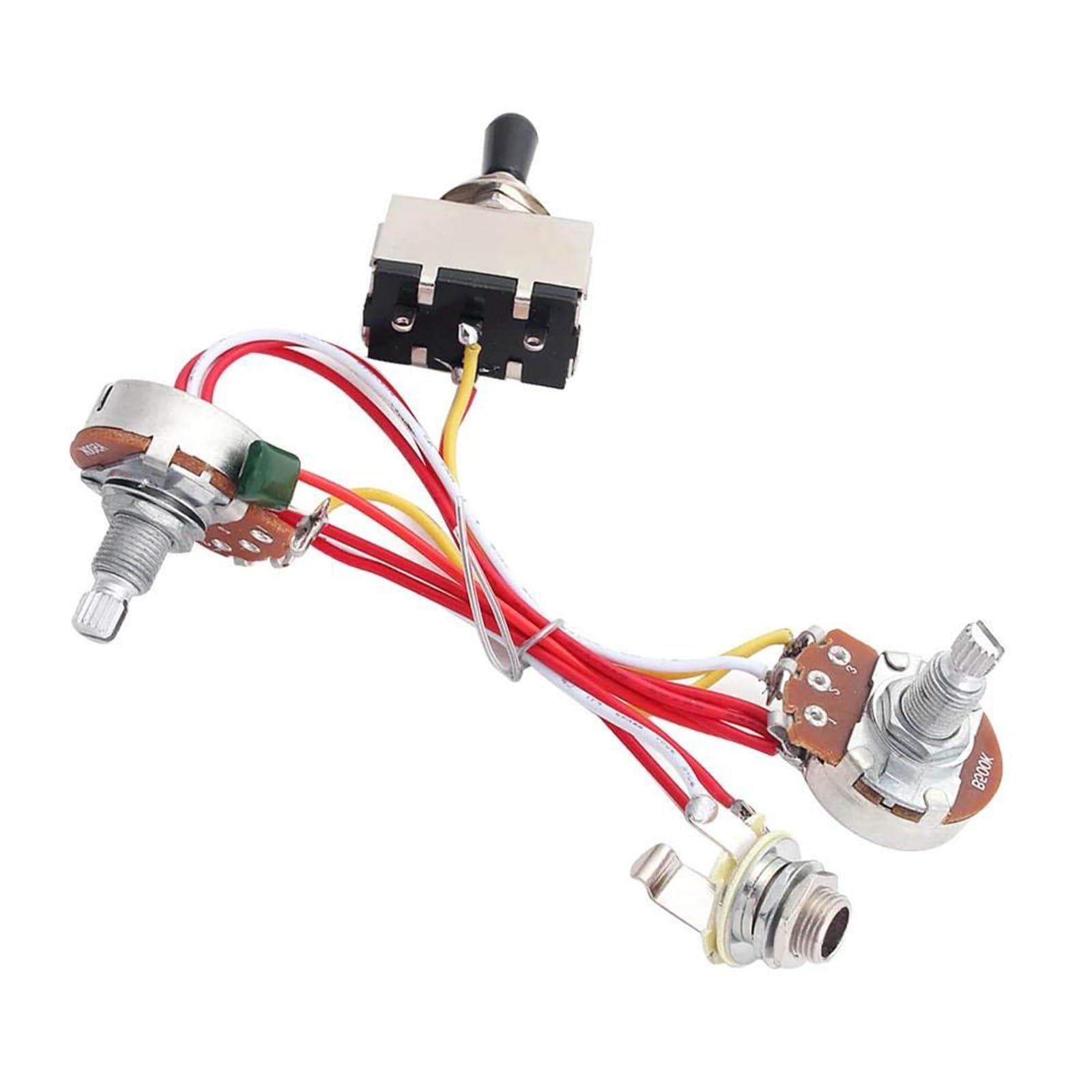 Arnés De Cableado Guitarra Potenciómetro De Botón De 500 K Para Guitarra