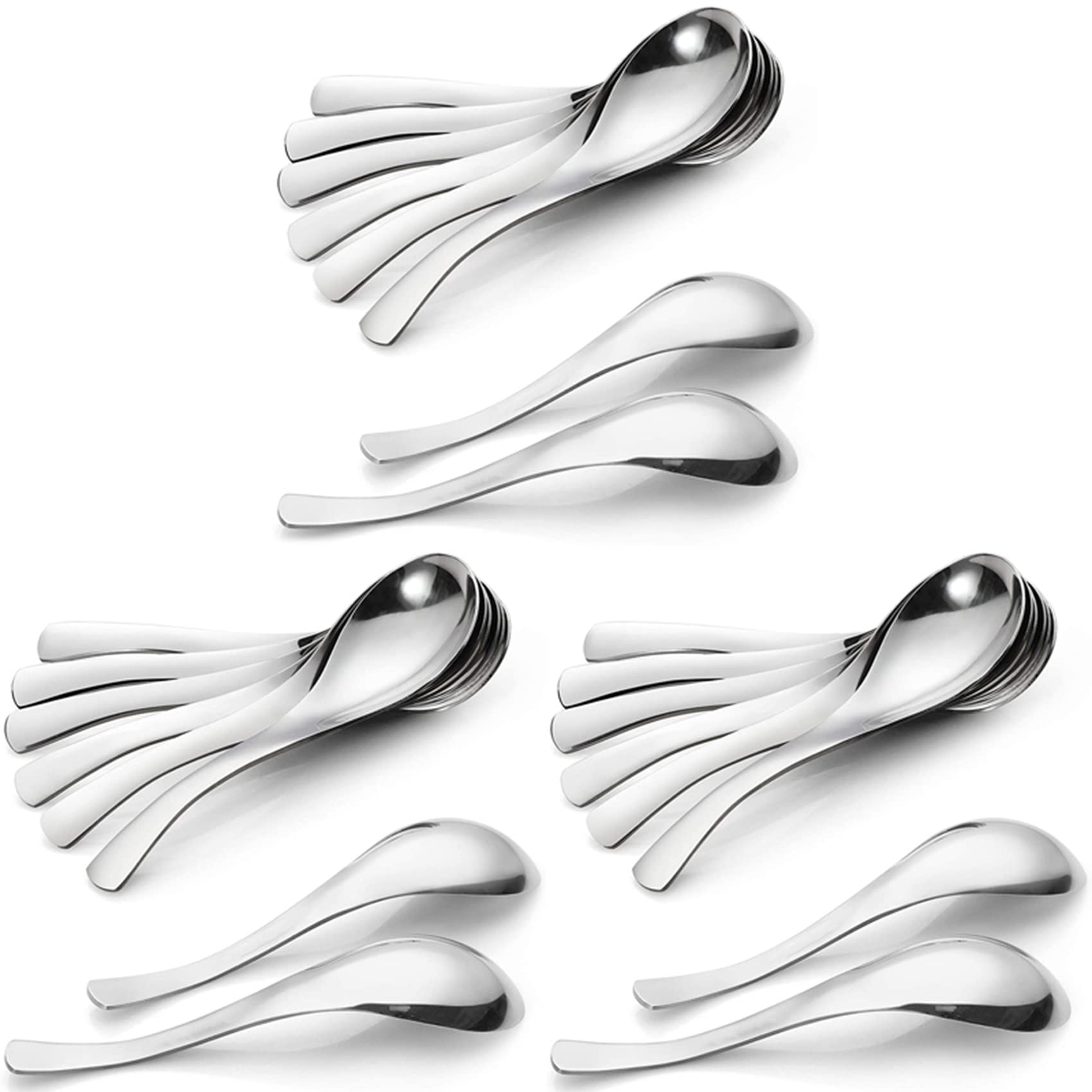 24x Cuillères à Soupe, Cuillères à Soupe en Acier Inoxydable, Cuillères de Table épaisses et Lourdes