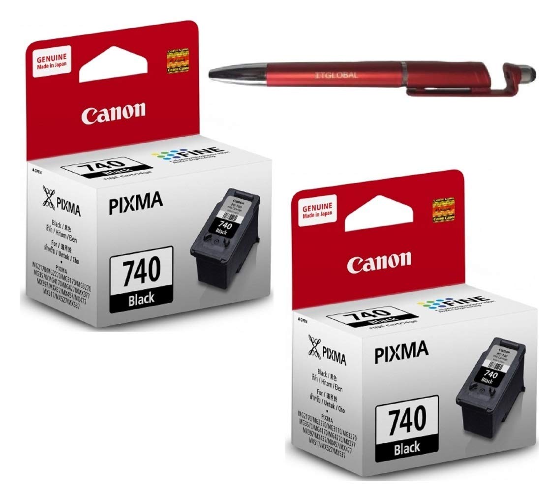 Canon PG 740 Ink Cartridge Twin - 2 Pcs MG 2170 2270 3170 3570 3670 4170 4270 MX 377 397 437 457 477 517 527 537 TS5170 with ITGLOBAL 3in1 Mobile Phone Stand, Stylus, Ballpoint Pen (B081F924GY) Amazon Price History, Amazon Price Tracker