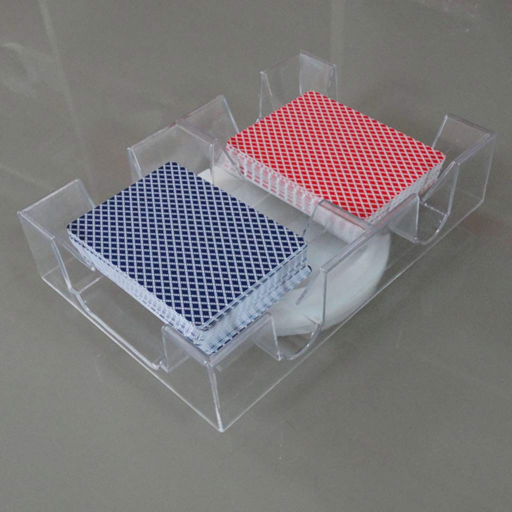 Tarjetero giratorio de 2/6 barajas, bandeja transparente para cartas de juego de canasta giratoria, soporte para cartas de juego