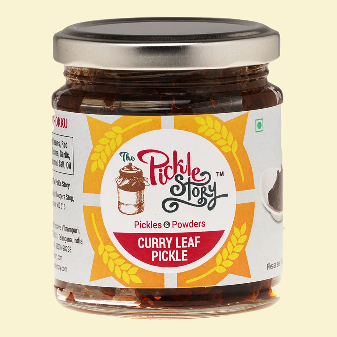 The Pickle Story - Curry Leaf Pickle/Achar - An Authentic Homemade Pure & Natural Mix pickle | Fresh Curry Leaves | South Indian Taste | No Artificial Preservatives & Colors, 200gm