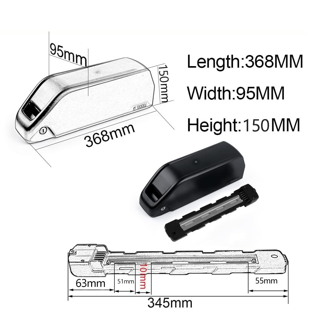 Batteria Bici Elettrica 52V 25AH Shark Batteria Ebike Agli Ioni di Litio Lungo Raggio Ricambio Batterie con Caricabatteria, 5-Pin Piastra di Base