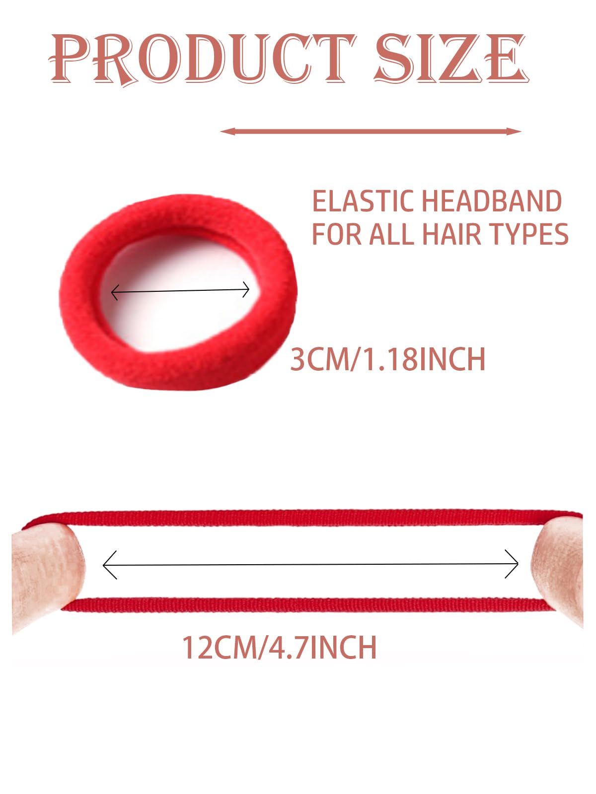 50-Piece Red Hair Band and 30-Piece Red Hair Clips Set, Wsimily Durable Hair Accessories for Girls Elastic Rubber Bands - Image 2