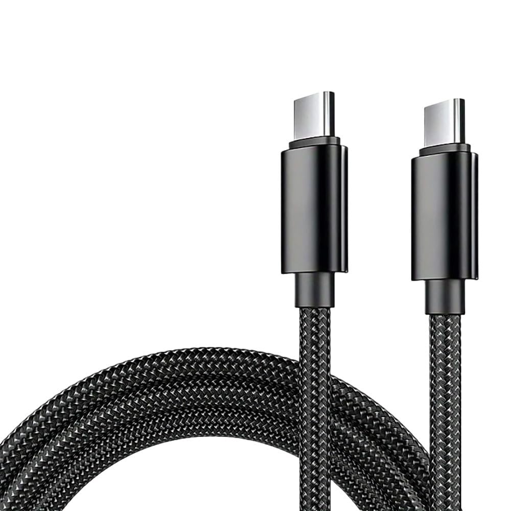 Cavo di ricarica rapida USB-C 5A in nylon intrecciato da 66 W (Tipo/C a Tipo/C PD Cha/*rger/cavo dati, 1 m, 2 m, 300 cm) (1 m, nero)