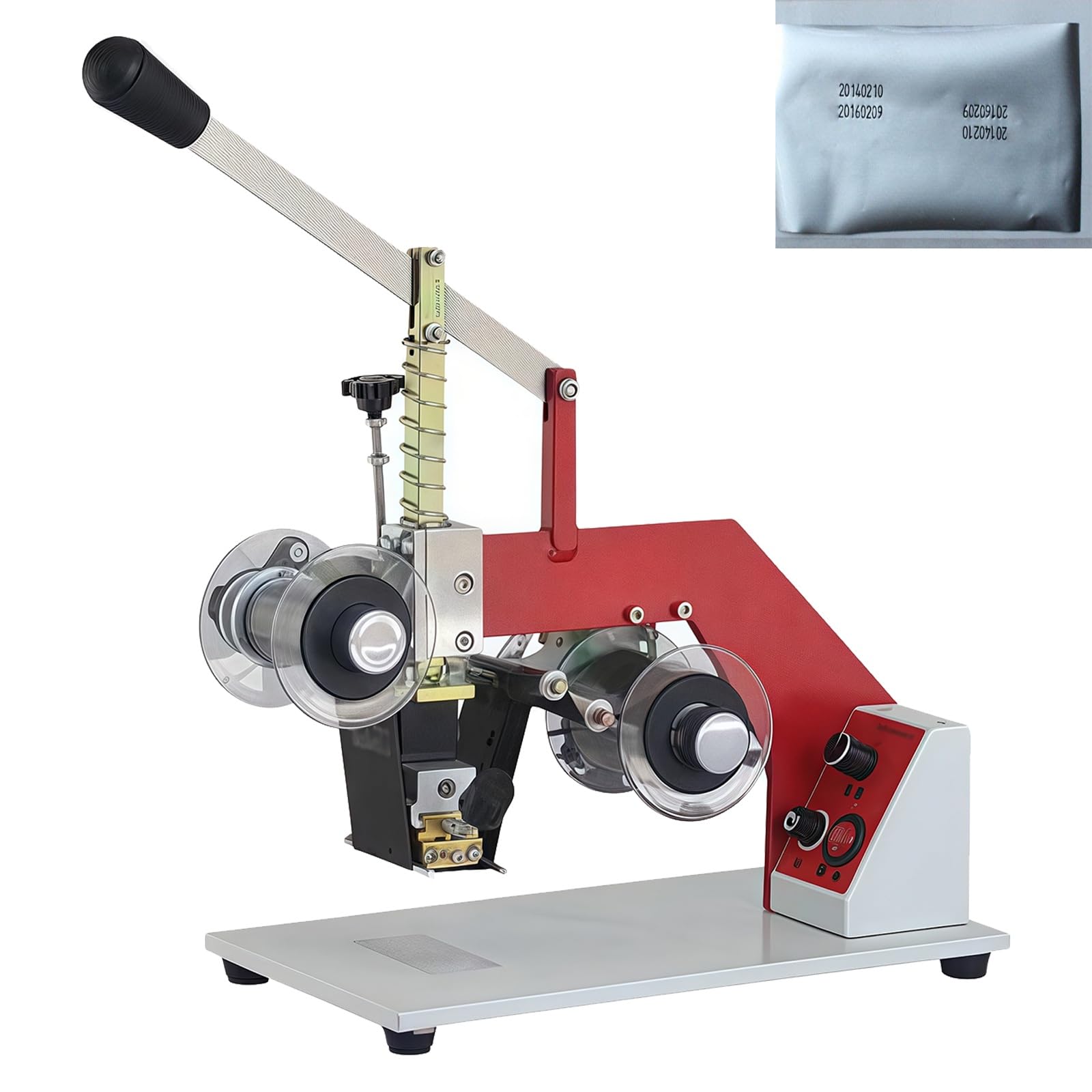 Máquina de codificación térmica manual, máquina de estampado en caliente, temperatura ajustable, mini impresora de códigos para fechas de producción y logotipos, 10-60 impresiones/min