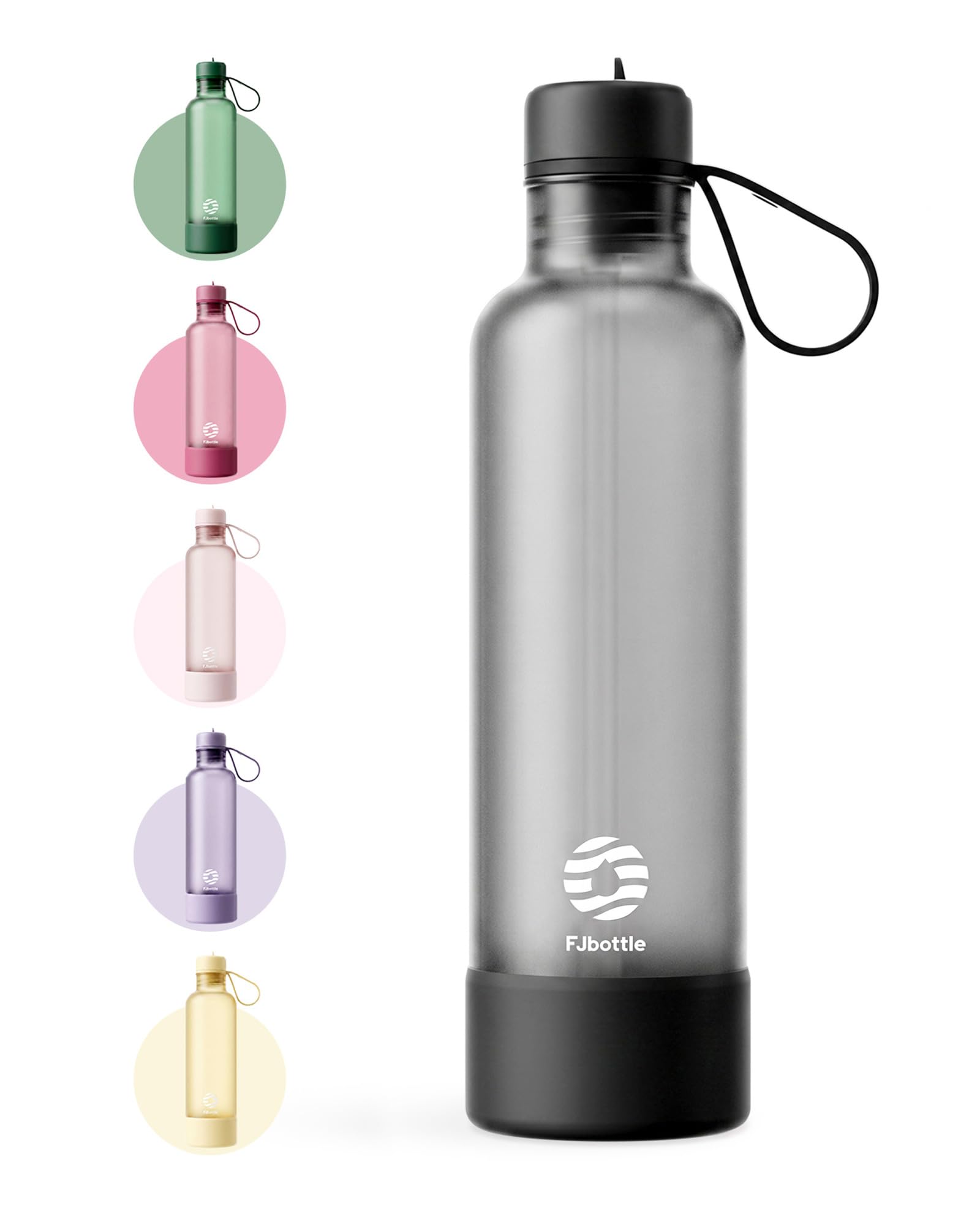 Fjbottle Sports Water Bottle with Straw 1000ml BPA Free Time Marker