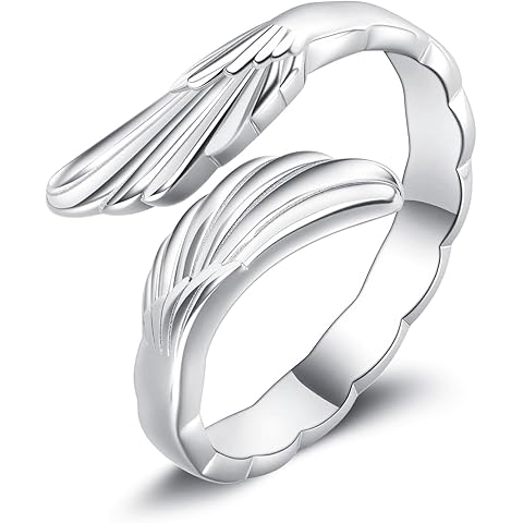 LUHE Angel Wing Ring Sterling Silver Ring for Women 925 Sterling SilverJewelry Women's Gift Graduation Season Gift