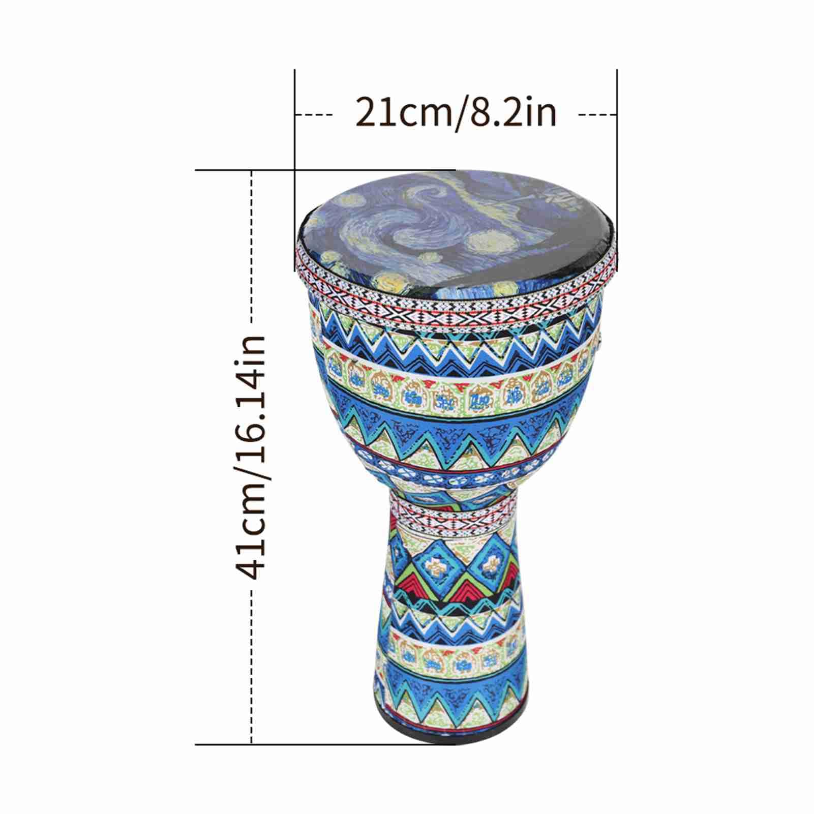 Tambor Djembe de 8 pulgadas ultraligero de fibra de carbono y PVC, con correa ajustable, ideal para principiantes adultos y niños, tambor de mano africano versátil y resistente
