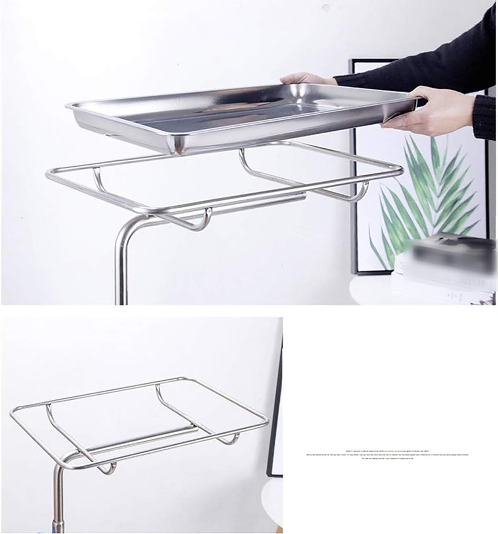 Soporte de bandeja móvil ajustable con ruedas, carrito de almacenamiento para spa, clínica, laboratorio, hospital, odontología
