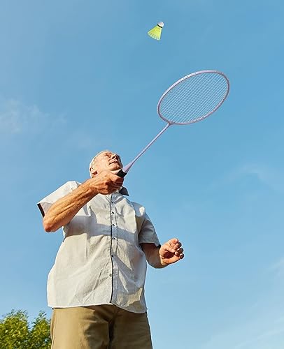 Miniatura 3 de Juego de raquetas de bádminton con 6 volantes, juego de 4 bádminton ligero para juegos al aire libre, raquetas con durabilidad para principiantes y
