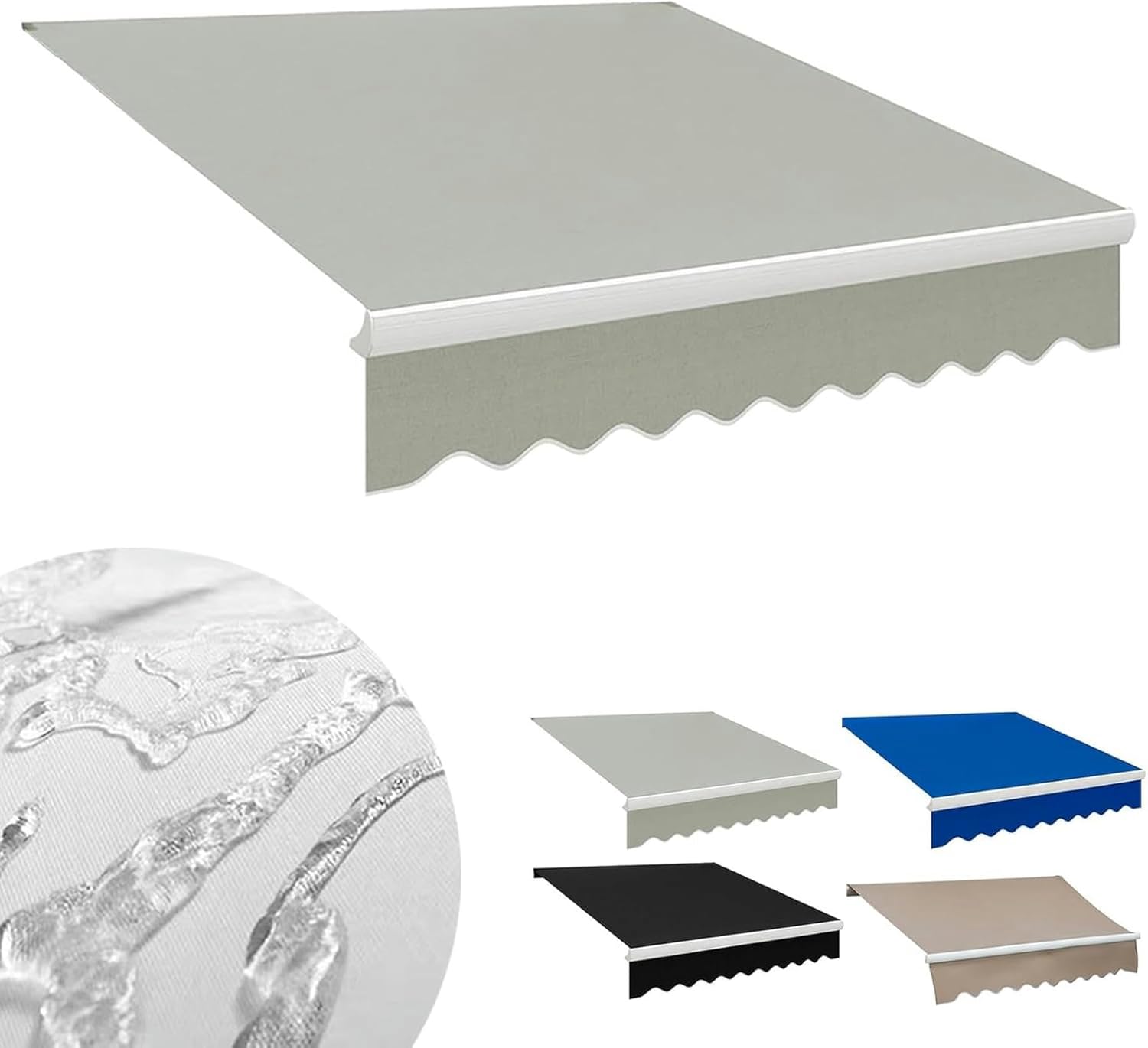 AMNOOL Patio Awning Fabric Replacement Polyester Canopy Cover top Waterproof Cloth Retractable Sun Shade Valance Outdoor Canvas shelter (Without Frame)