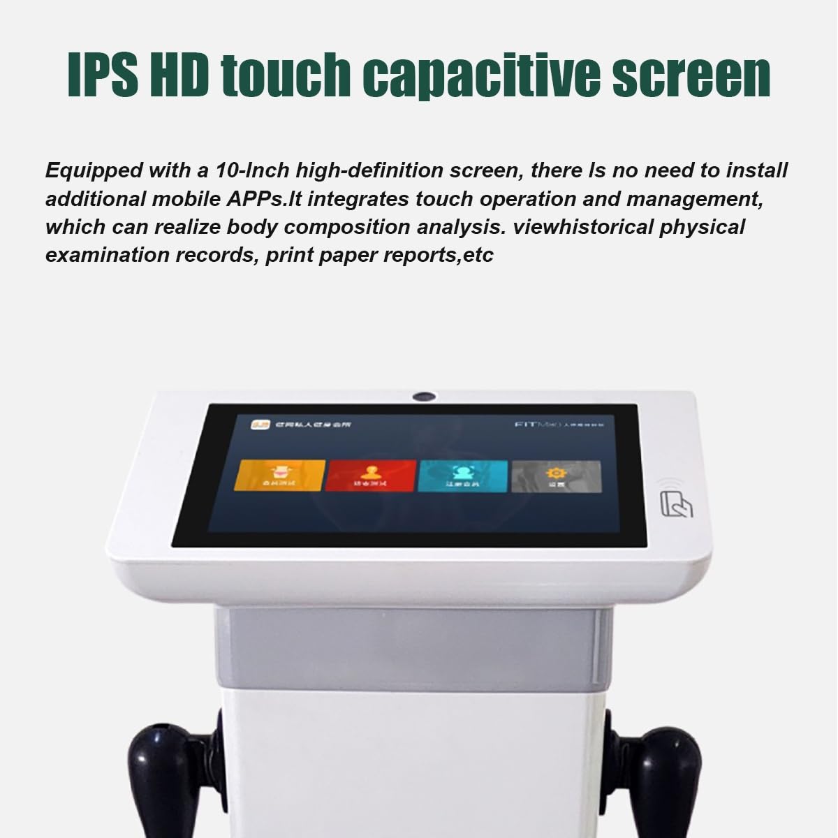 Máquina de análisis de bioimpedancia táctil HD de 10,1 pulgadas, analizador inteligente de composición corporal, análisis de medición, máquina de prueba de grasa, analizador humano, escáner corporal i