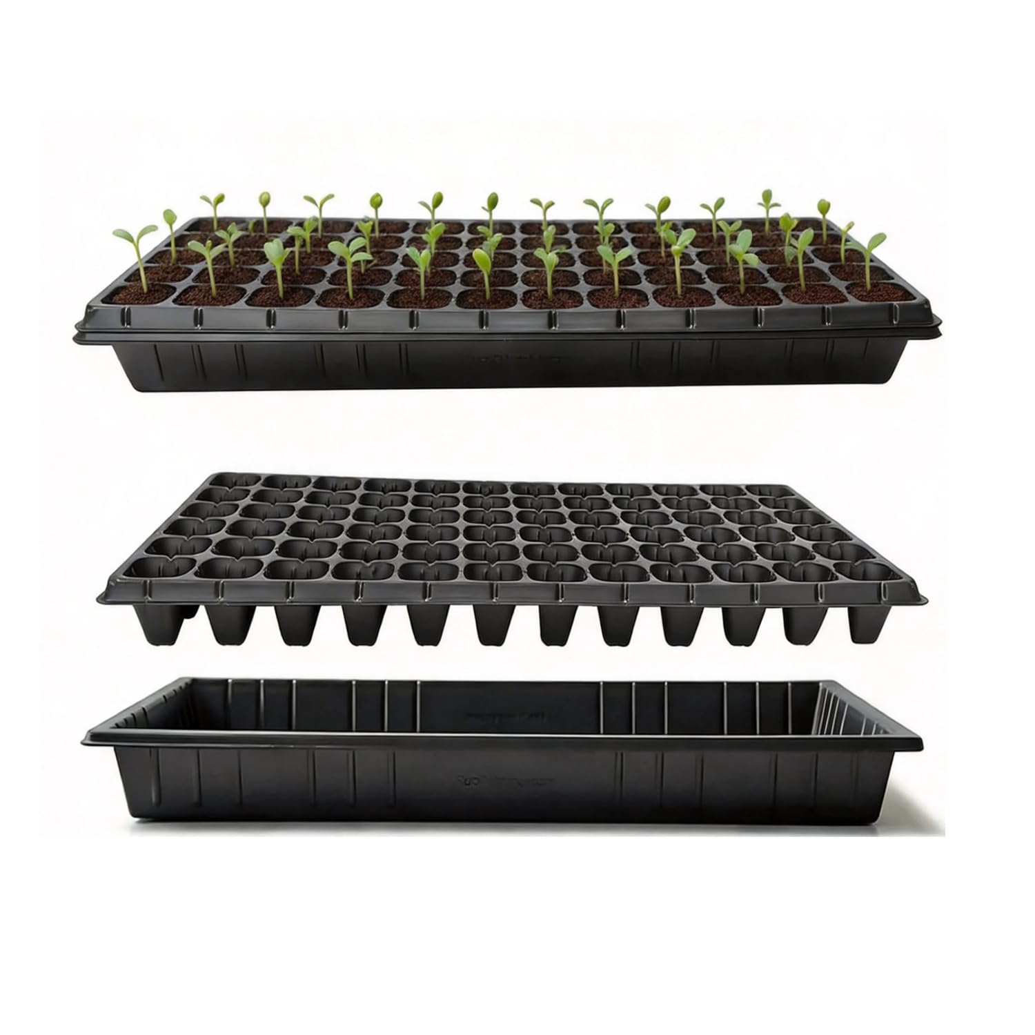 10 Pack 1020 Seed Starter Trays and 10 Pcs 72 Cell Plug Trays, Thick Durable Seedling Plastic Nursery Tray for TD538 1020 Tray Germination (10 Sets)