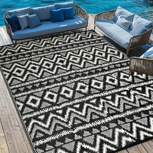 Waterproof 8x10 Reversible Plastic Straw Rug