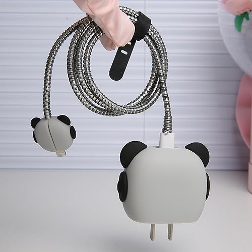 Miniatura 5 de Funda de cargador compatible con iPhone 20 W, adaptador de corriente USB-C, cargador 3D, diseño de dibujos animados, cubierta protectora de cable