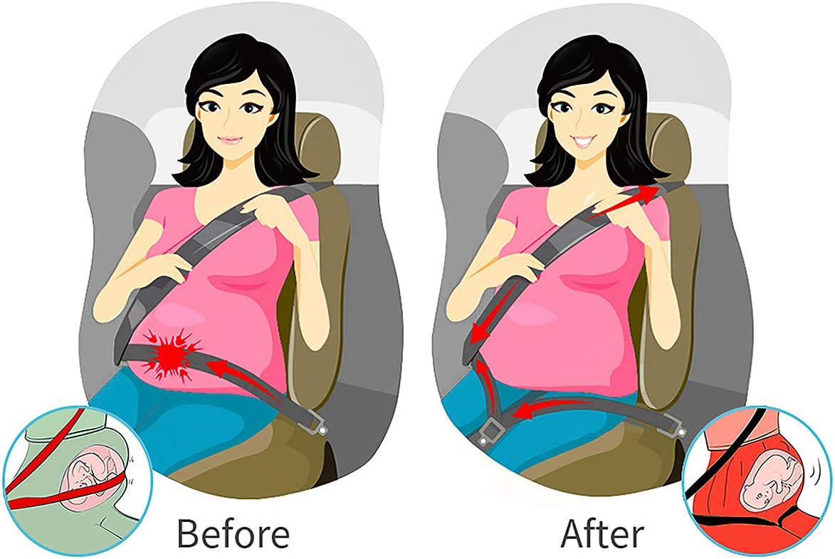 HIKIG Pregnancy Comfort Seat Cover Adjuster for Pregnant Women - Comfortable Driving for Expectant Mothers - Protect Unborn Baby Color: Black : Clothing, Shoes & Jewelry