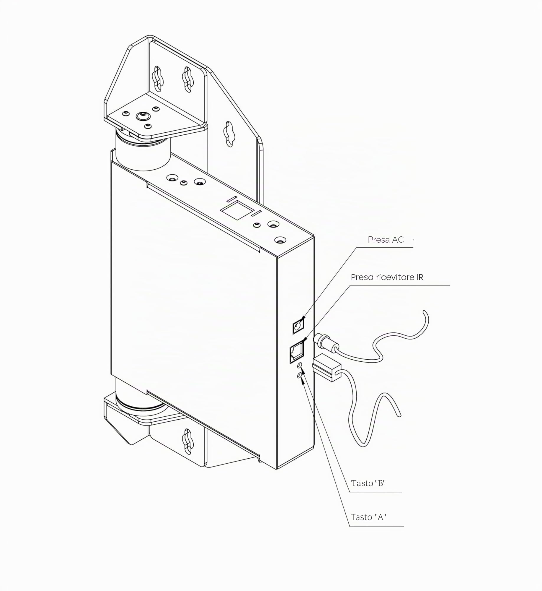 SABAJ Staffa TV motorizzata da incasso da parete 40" a 75" pollici, regolabile elettrico 90° + 130° con telecomando Capacità max 35kg VESA 200x200 a 600x400 OTW-L per LED/OLED/QLED/PLASMA + domotica