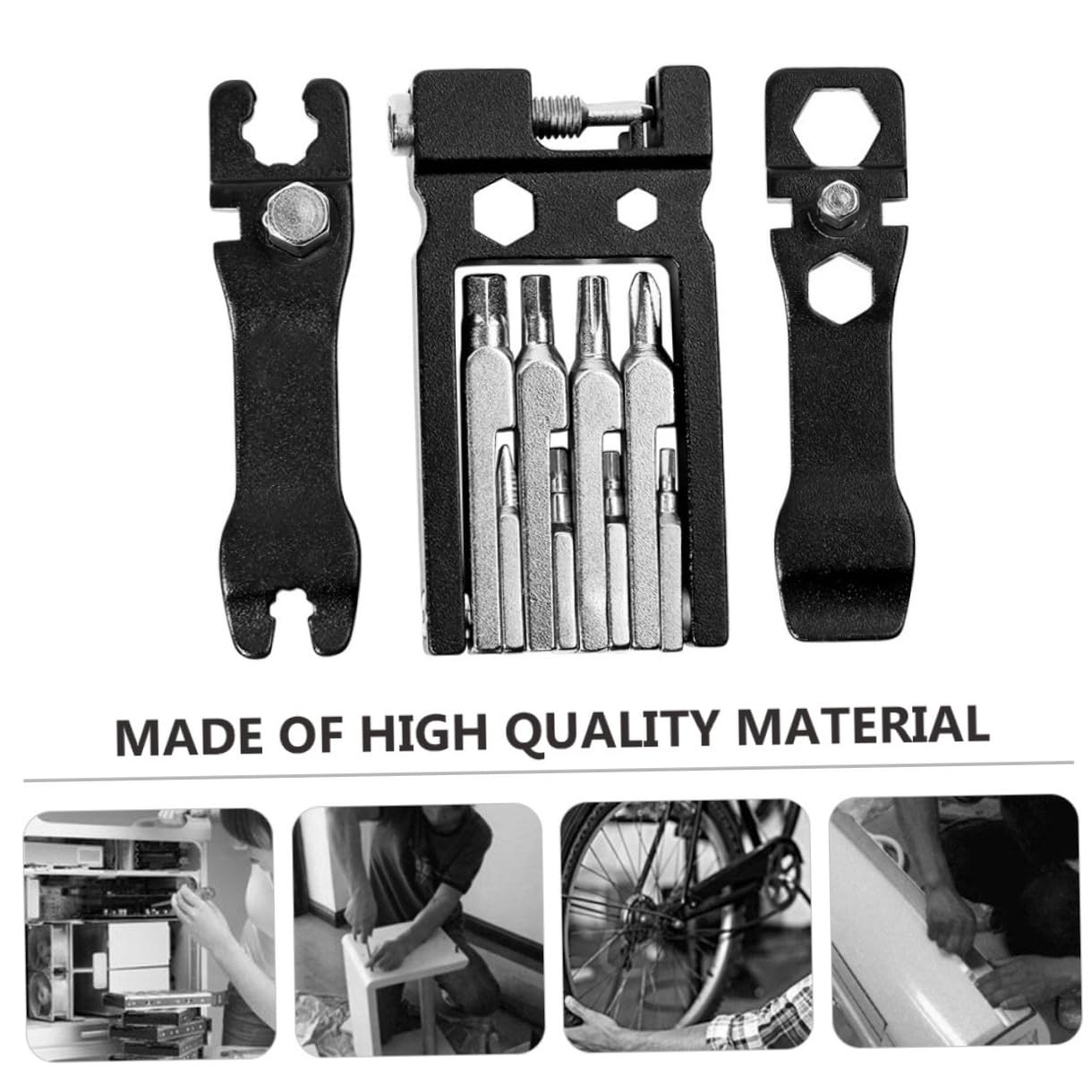 UPKOCH 2 Pezzi Strumento Multi per Riparazione Bici Kit Portatile Cacciavite Chiave e Regolatore per Officina