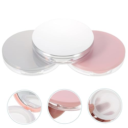 Miniatura 3 de Caja de polvo con espejo, esponjas de maquillaje para base, maquillaje de soplo, rubor, maquillaje, contenedor de polvo recargable, esponja de