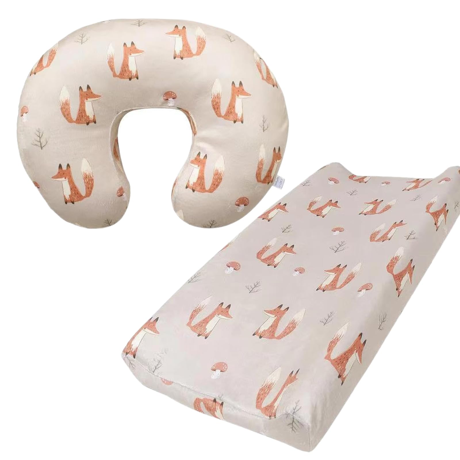 iEvolve Baby Nursing Pillow Cover Breast Feeding Pillow Cover Slipcover U Shape for Baby Boy Girl,Cover Only(Fox)
