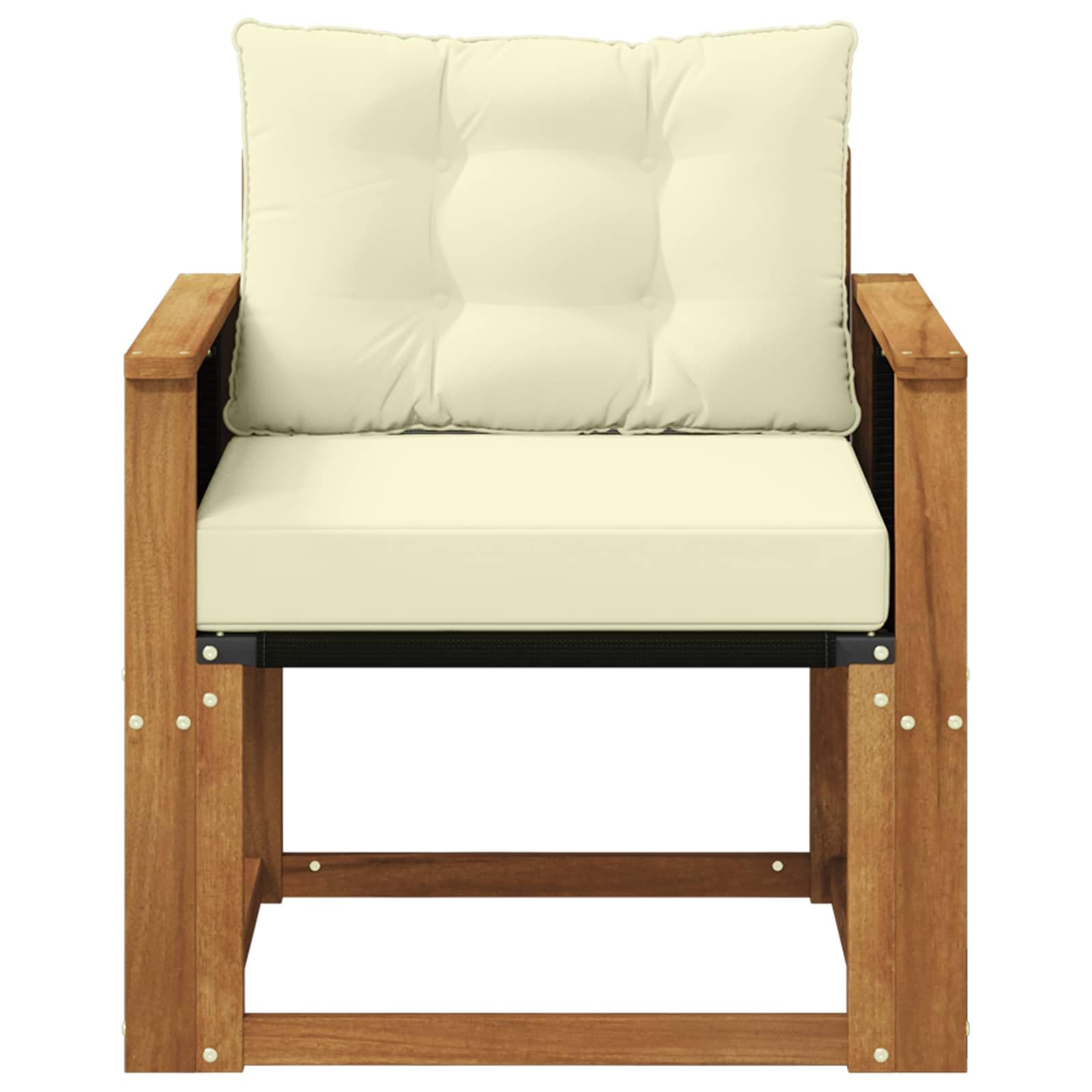 Sofa modulable d extérieur en Bois d Acacia Massif Naturel, canapé Module Jardin terrasse, Assise Confortable avec Coussin et Dossier, pour Balcon Patio véranda Piscine Lounge