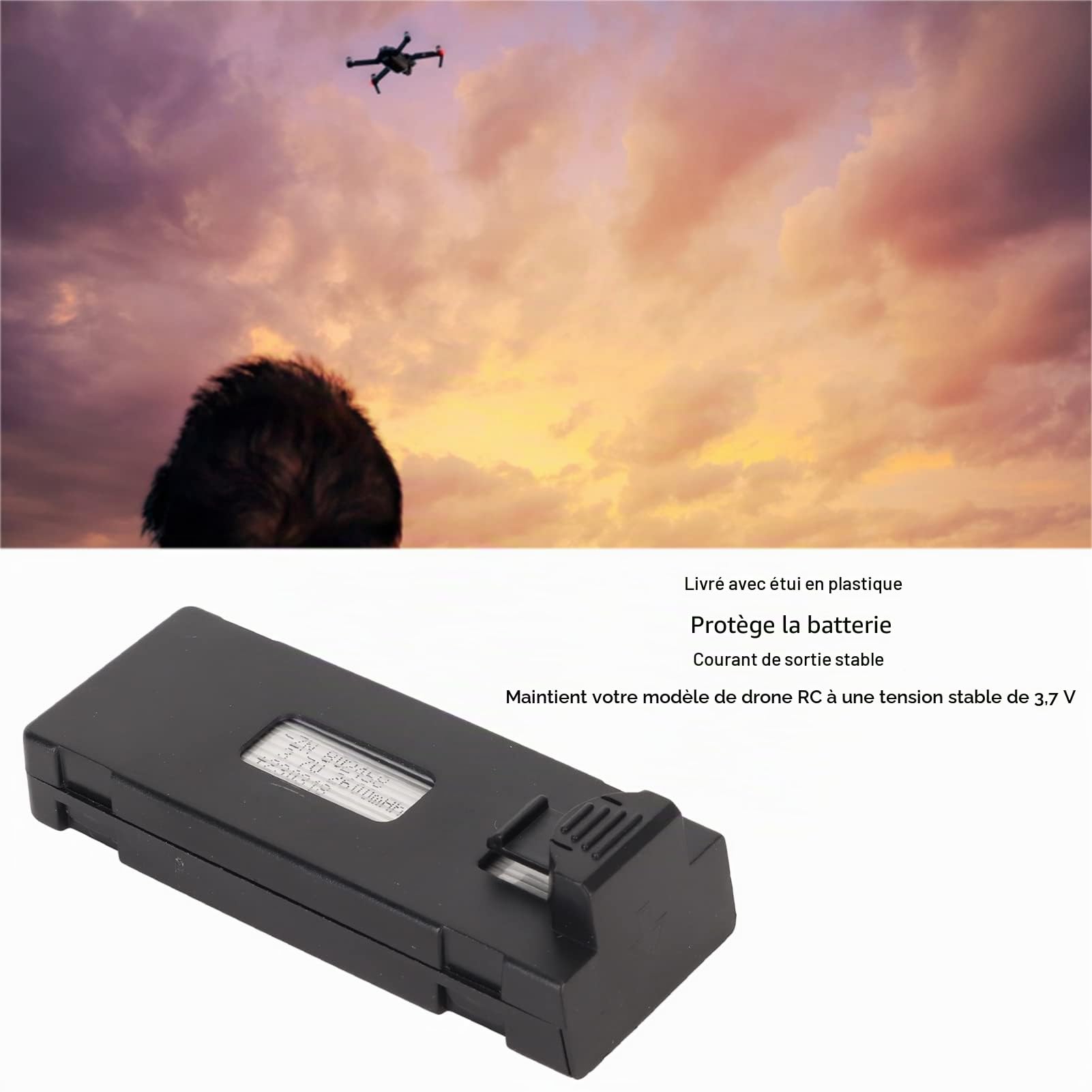 Batterie de Drone de Remplacement 3.7V 2600mAh, Accessoire de Drone de Batterie de Rechange de Remplacement, Batterie LiPo pour E88 E88MAX E525 E99 K3 RC Drone