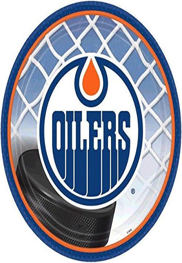 Edmonton Oilers Round Plates - 9" | Pack of 8