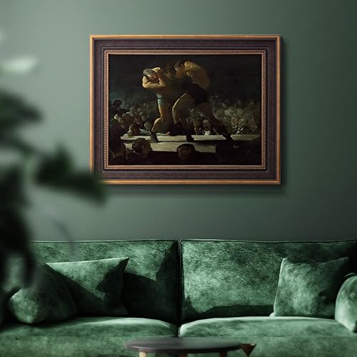 Miniatura 3 de Renditions Gallery Lienzo decorativo para pared, con marco de bronce y oro, decoración del hogar, club de boxeo por la noche, arte abstracto para