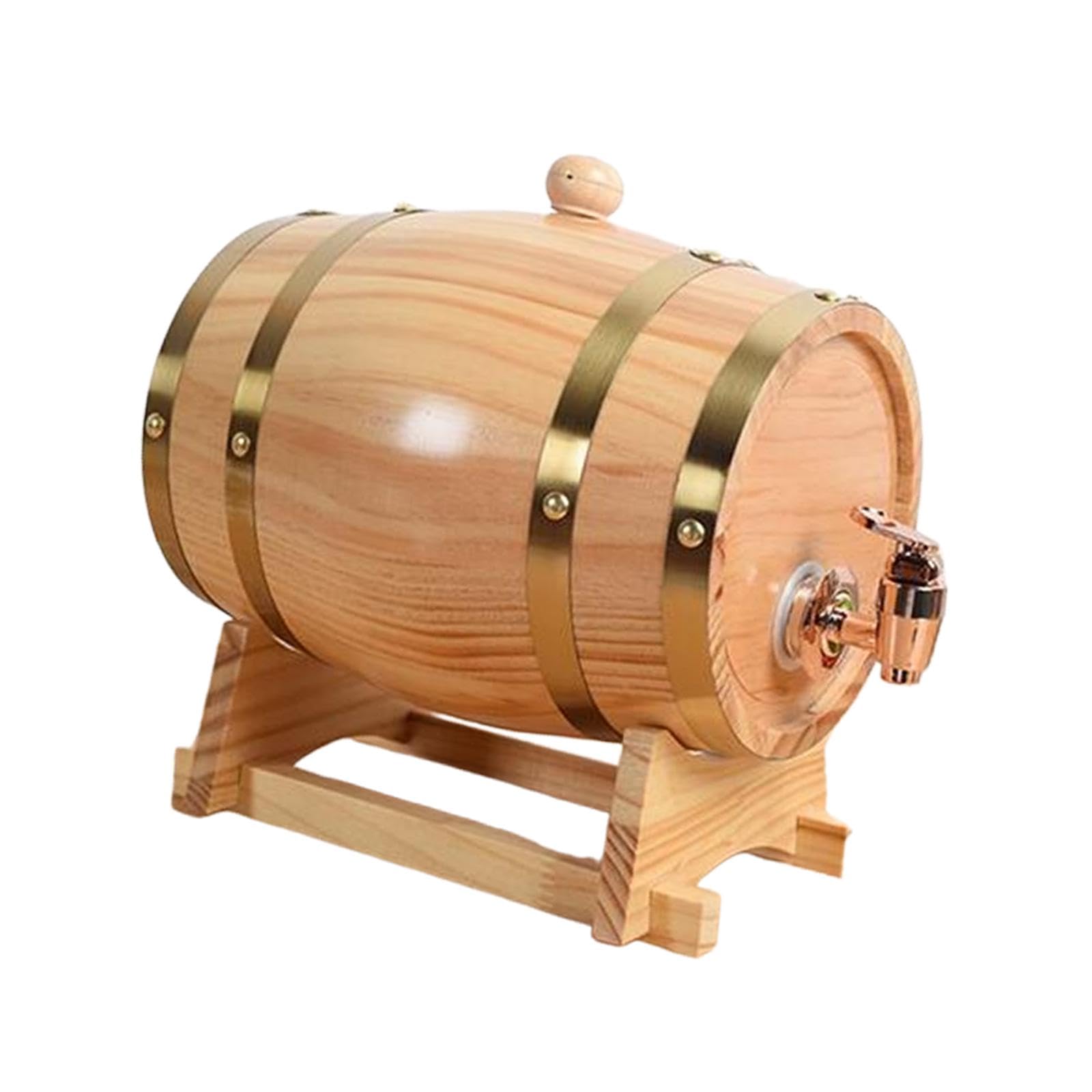 Wood Wine Barrel Accessories Whiskey Barrel Dispenser for Cocktail Beer Wine 3L | 1 Wine Barrel 1 Stand