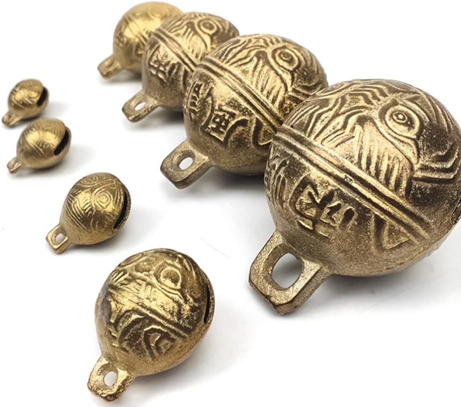 POPETPOP DIY Small Bells 10pcs Copper Bells Accessories Tiger Design for Craft Projects