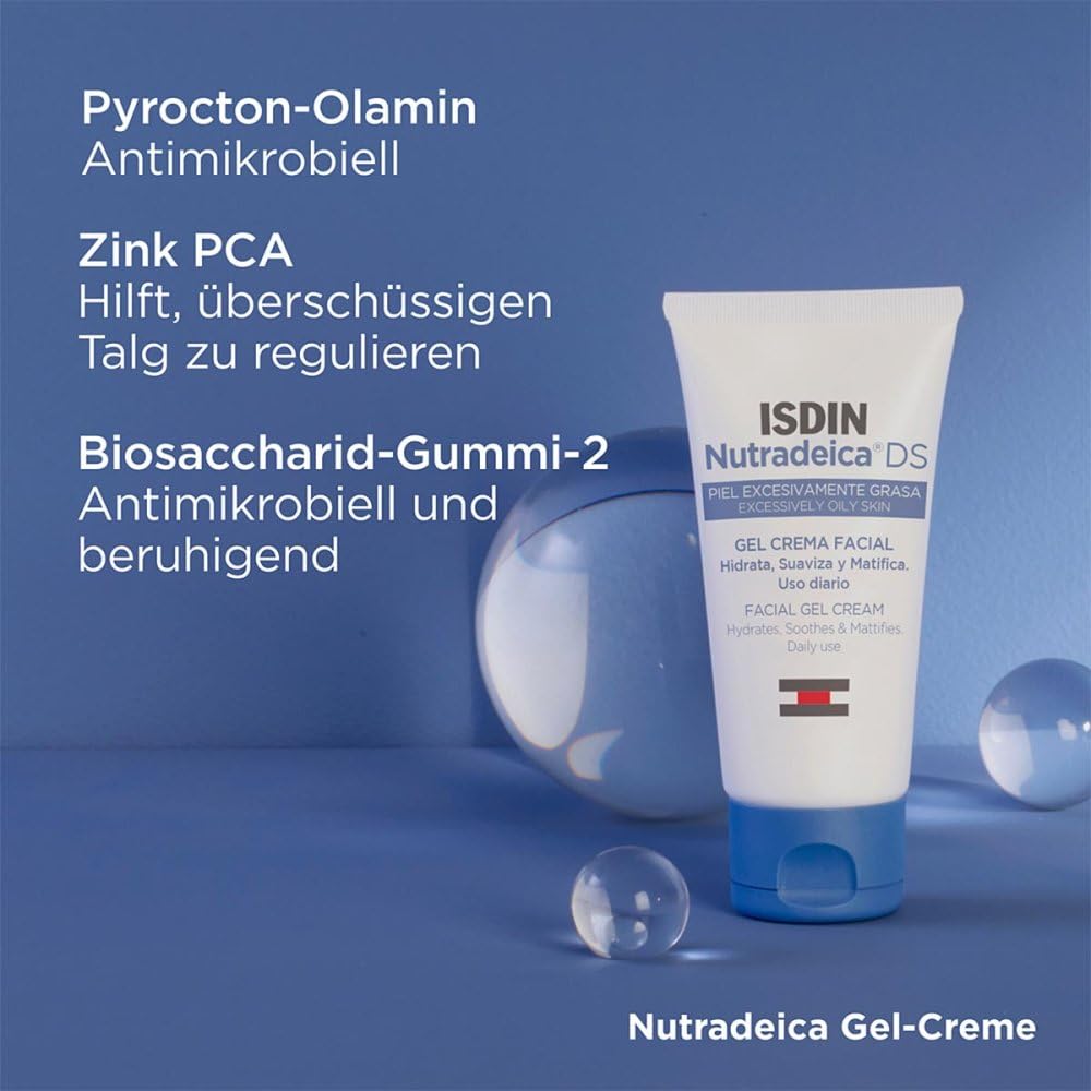 ISDIN Nutradeica Seborrheic Skin Gel Crema Viso (50 ml) | Idrata, Lenisce e Opacizza | Per Pelli a Tendenza Seborroica | Uso Quotidiano