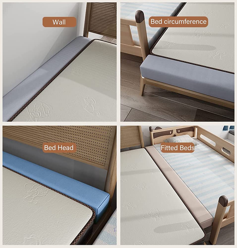 YURRO Almohada de cabecero de espuma de alta densidad para relleno de espacio de cama, conector de colchón individual a King, cojín de reposabrazos de sofá con funda extraíble