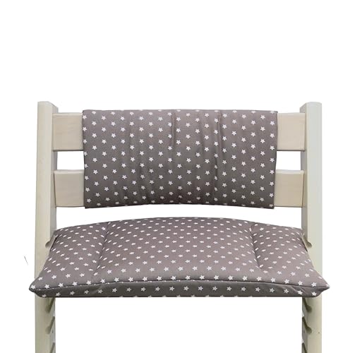 Baby - Juego de Cojines Junior para Trona Tripp Trapp de Stokke - Taupe Stars