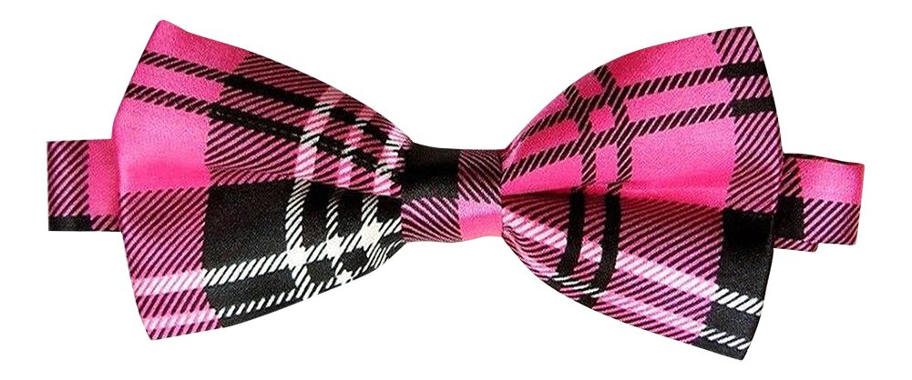 Mytoptrendz® Men’s Dickie Adjustable Bow Tie Pre-tired Pink Tartan