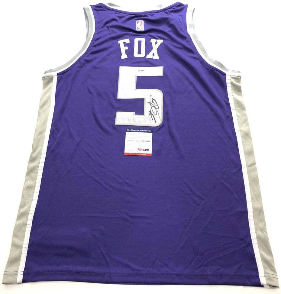 De'Aaron Fox Signed Jersey PSA/DNA Sacramento Kings Autographed - Autographed NBA Jerseys