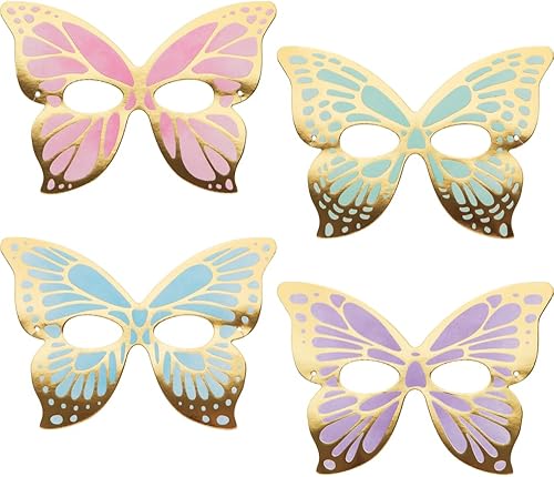 Creative Converting Máscaras de papel de mariposa dorada, 8 unidades